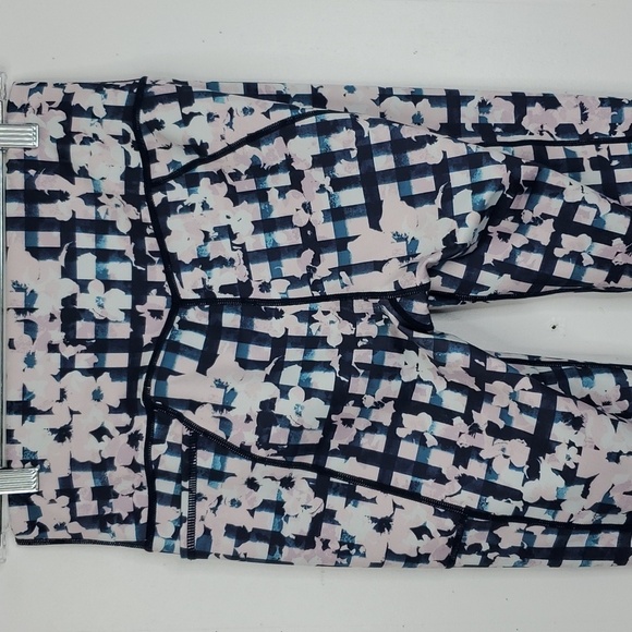 Sweaty Betty Super Sculpt Leggings Full Length Floral Check Side Pocket Womens M - Picture 6 of 11